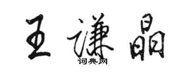 駱恆光王謙晶行書個性簽名怎么寫