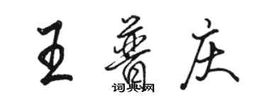 駱恆光王普慶行書個性簽名怎么寫