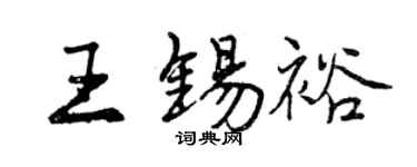 曾慶福王錫裕行書個性簽名怎么寫