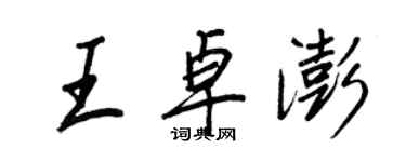 王正良王卓澎行書個性簽名怎么寫
