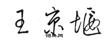 駱恆光王京堰草書個性簽名怎么寫