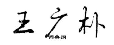 曾慶福王廣朴行書個性簽名怎么寫