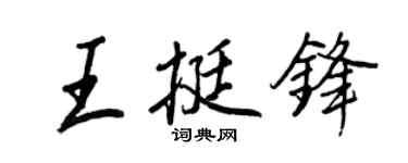 王正良王挺鋒行書個性簽名怎么寫