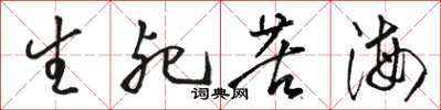 駱恆光生死苦海草書怎么寫
