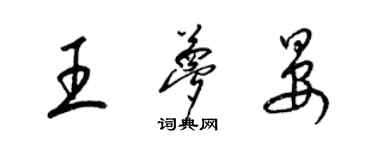 梁錦英王夢晏草書個性簽名怎么寫