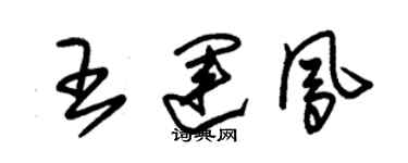 朱錫榮王運鳳草書個性簽名怎么寫