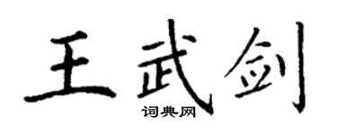 丁謙王武劍楷書個性簽名怎么寫