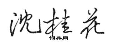 駱恆光沈桂花行書個性簽名怎么寫