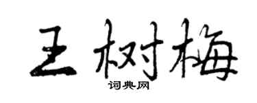 曾慶福王樹梅行書個性簽名怎么寫