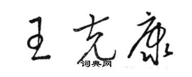 駱恆光王克康草書個性簽名怎么寫