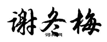 胡問遂謝冬梅行書個性簽名怎么寫