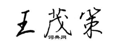 王正良王茂策行書個性簽名怎么寫