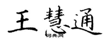 丁謙王慧通楷書個性簽名怎么寫