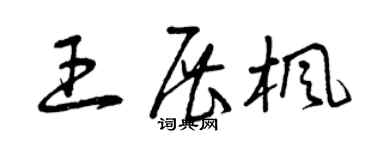 曾慶福王展楓草書個性簽名怎么寫