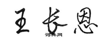 駱恆光王長恩行書個性簽名怎么寫