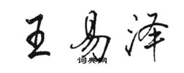 駱恆光王易澤行書個性簽名怎么寫