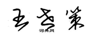 朱錫榮王世策草書個性簽名怎么寫
