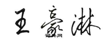 駱恆光王豪淋行書個性簽名怎么寫