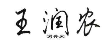 駱恆光王潤農行書個性簽名怎么寫