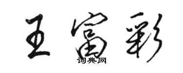 駱恆光王富彩行書個性簽名怎么寫