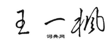 駱恆光王一楓草書個性簽名怎么寫