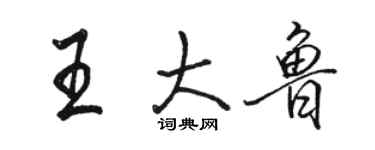 駱恆光王大魯行書個性簽名怎么寫