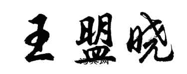 胡問遂王盟曉行書個性簽名怎么寫