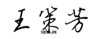 王正良王策芳行書個性簽名怎么寫