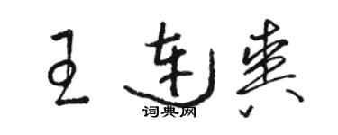 駱恆光王連爽草書個性簽名怎么寫