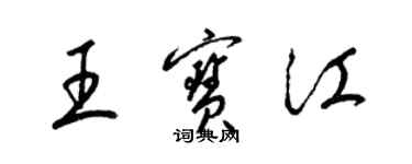 梁錦英王寶江草書個性簽名怎么寫