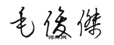 駱恆光毛俊傑草書個性簽名怎么寫