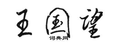 駱恆光王國望行書個性簽名怎么寫