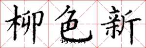 丁謙柳色新楷書怎么寫