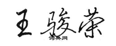 駱恆光王駿榮行書個性簽名怎么寫