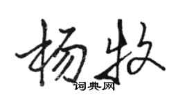 駱恆光楊牧行書個性簽名怎么寫