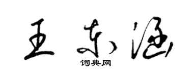 梁錦英王東涵草書個性簽名怎么寫