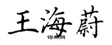 丁謙王海蔚楷書個性簽名怎么寫