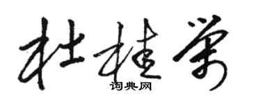 駱恆光杜桂榮草書個性簽名怎么寫