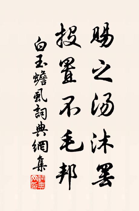 白玉蟾賜之湯沐罷,投置不毛邦書法作品欣賞