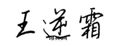 王正良王逆霜行書個性簽名怎么寫