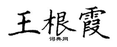 丁謙王根霞楷書個性簽名怎么寫