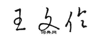 駱恆光王文伶草書個性簽名怎么寫