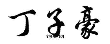 胡問遂丁子豪行書個性簽名怎么寫