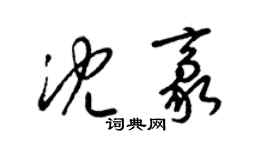 梁錦英沈豪草書個性簽名怎么寫