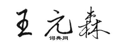 駱恆光王元森行書個性簽名怎么寫