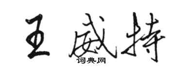 駱恆光王威特行書個性簽名怎么寫