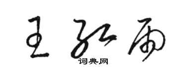 駱恆光王紅雨草書個性簽名怎么寫