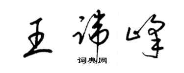 梁錦英王諱峰草書個性簽名怎么寫