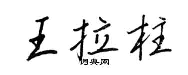 王正良王拉柱行書個性簽名怎么寫