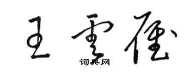 駱恆光王雲雁草書個性簽名怎么寫